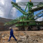 Huge excavator machines are used to explose the lignite deposits, digging less than a mile from both the Czech and German borders.